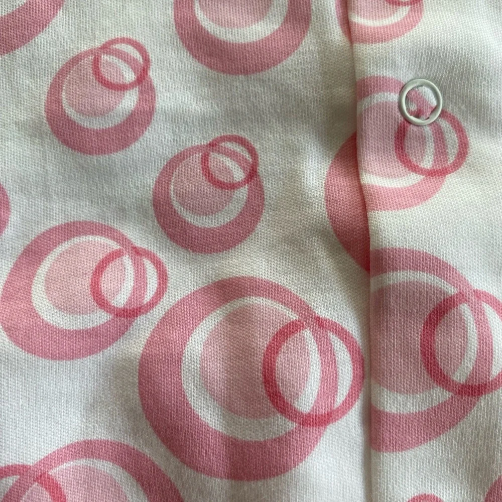 Qt-Qt by Kissy Kissy Pink & White Circle Print Adorable Romper nwot Size 0-3M